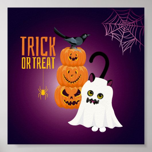 Kat leuk bij het spelen van Ghost Poster door Hall (Voorkant)