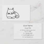 Kat - leuk kat tekensymbool logo GEPERSONALISEERD Visitekaartje (Voorkant / Achterkant)