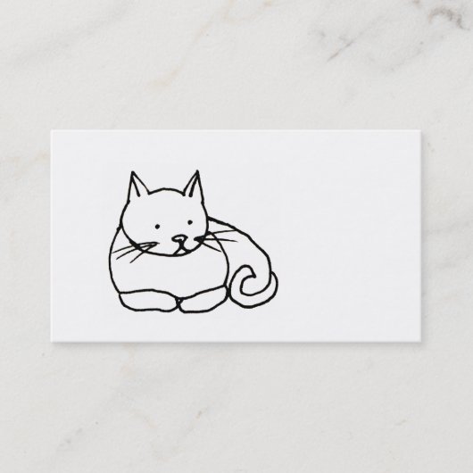 Kat - leuk kat tekensymbool logo GEPERSONALISEERD Visitekaartje (Voorkant)
