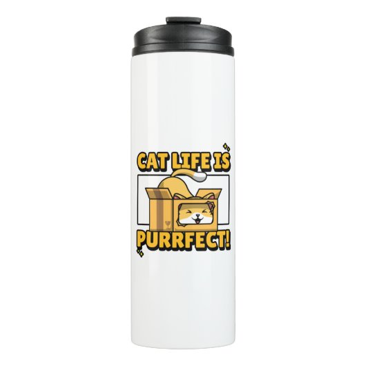 Kat leven is perfect thermosbeker (Voorkant)