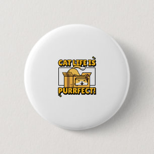 Kat leven is piek ronde button 5,7 cm