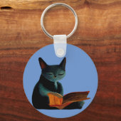 Kat lezen boek sleutelhanger (Voorkant)