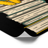 Kat lezen - Grappig boek en thee liefhebber cadeau Poster (Hoek)