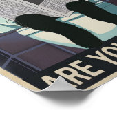 Kat lezen krant op het toilet - Ben je poepen? Poster (Hoek)