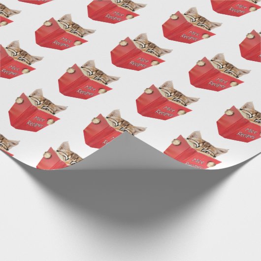 Kat lezen rood boek cadeaupapier (Hoek)