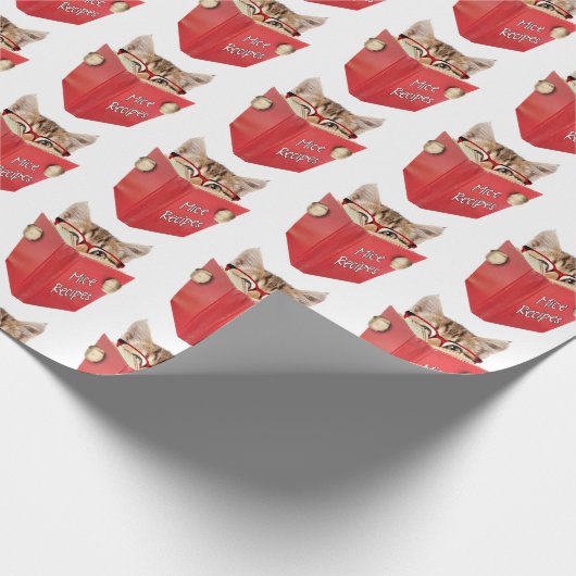 Kat lezen rood boek cadeaupapier (Hoek)