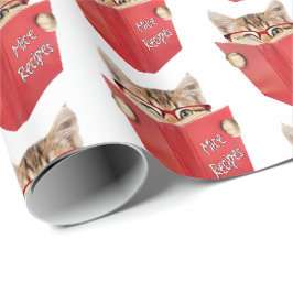 Kat lezen rood boek cadeaupapier