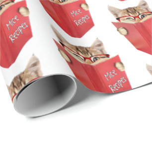 Kat lezen rood boek cadeaupapier