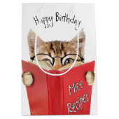 Kat lezen rood boek medium cadeauzakje (Voorkant)