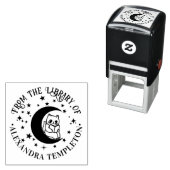 Kat Lezend, Halve Maan Sterren Bibliotheek Boeknaa Zelfinktende Stempel (In situ)