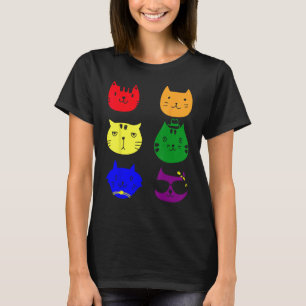 Kat LGBT Vlag Gay Pride Transgender Rainbow Lesbia T-shirt