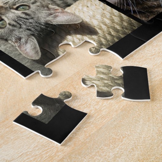 Kat LIEFDE 9 Fotocollage Naam Custom Legpuzzel (Zijkant)