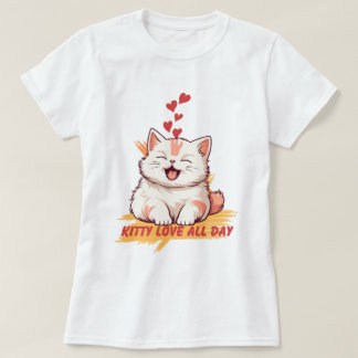 Kat liefde de hele dag t-shirt