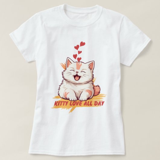 Kat liefde de hele dag t-shirt (Design voorkant)