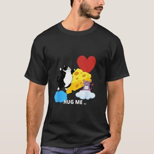 kat, liefde,grappig,muis,schaakspel t-shirt (Voorkant)