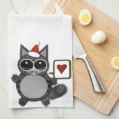 Kat Liefde voor de Feestdagen! Theedoek (Quarter Fold)