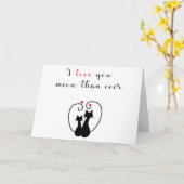 Kat liefde wenskaart kaart (Gele Bloem)