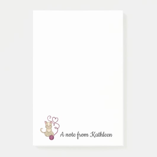 Kat-liefdesnotities | Tekst aanpassen | Garens Post-it® Notes (Voorkant)