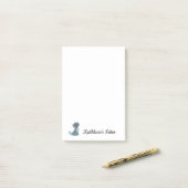 Kat-liefdesnotities | Tekst aanpassen | Grijze Kat Post-it® Notes (Op bureau)