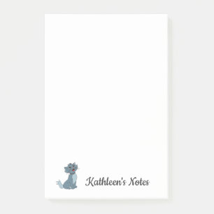 Kat-liefdesnotities Tekst aanpassen Grijze Kat Post-it® Notes