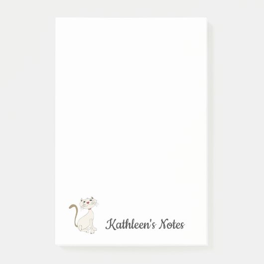Kat-liefdesnotities | Tekst aanpassen Post-it® Notes (Voorkant)