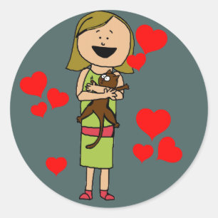 kat liefdesstickers ronde sticker