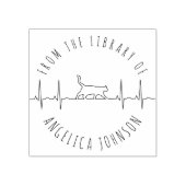 Kat Liefhebber Aangepaste Naam Bibliotheekboek Han Rubberstempel (Afrduk)