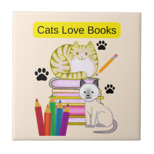 Kat Liefhebber Boeken Tegeltje