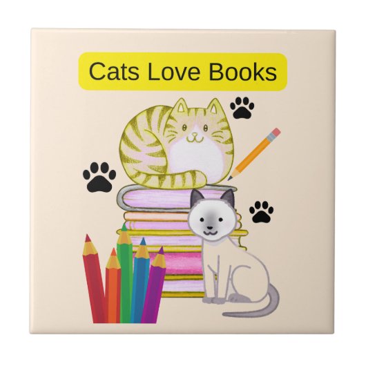 Kat Liefhebber Boeken Tegeltje (Voorkant)