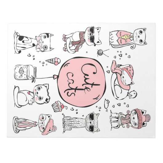 Kat Liefhebber Cute Cats Notitieblok (Voorkant)