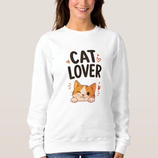 Kat Liefhebber Cute Minimaal Kat Design Trui (Voorkant)