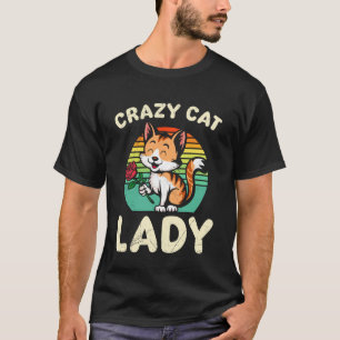 Kat Liefhebber DOLLE KAT VROUW Roos Grappige Rozen T-shirt