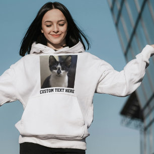 Kat Liefhebber Elegante Huisdier Foto Zwart En Wit Hoodie
