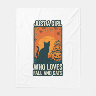 Kat Liefhebber Gewoon Een Meisje Dat Van Herfst En Fleece Deken