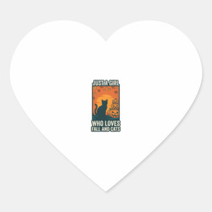 Kat Liefhebber Gewoon Een Meisje Dat Van Herfst En Hart Sticker