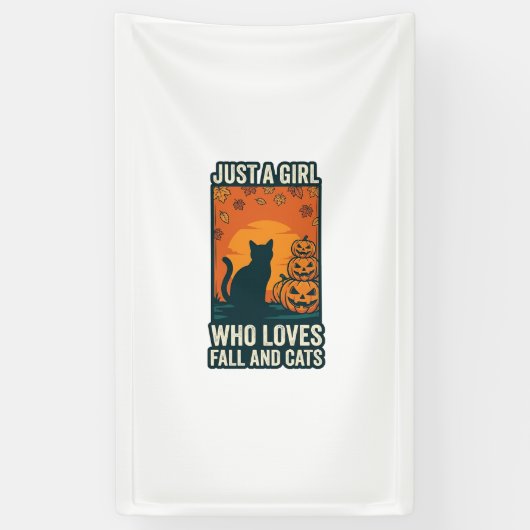 Kat Liefhebber Gewoon Een Meisje Dat Van Herfst En Spandoek (Verticaal)
