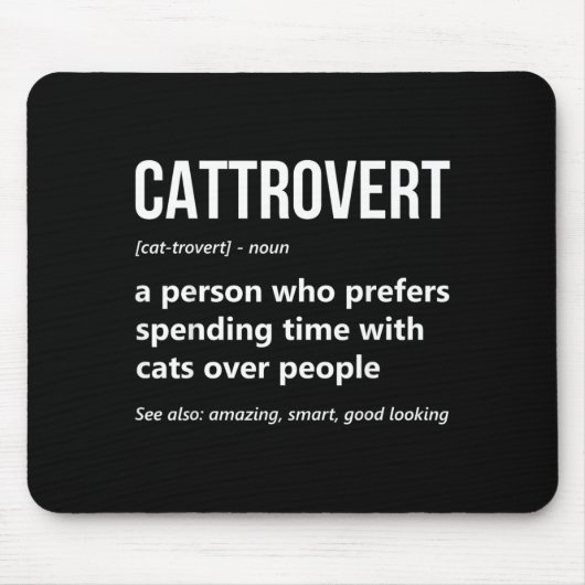 Kat Liefhebber Grappige Cattrovert Definitie Kitty Muismat (Voorkant)