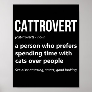 Kat Liefhebber Grappige Cattrovert Definitie Kitty Poster