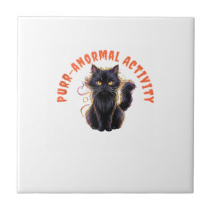 Kat Liefhebber Halloween Purr-anormale Activiteit Tegeltje