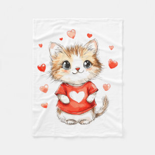 Kat Liefhebber Hart Meisjes Kitten Valentijnsdag V Fleece Deken