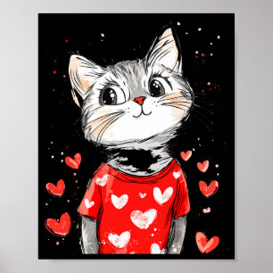 Kat Liefhebber Hart Meisjes Kitten Valentijnsdag V Poster
