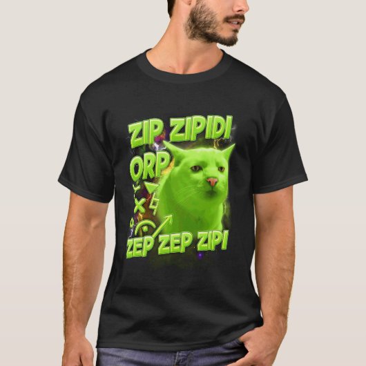 Kat Liefhebber Kat Alien Meme Grappig Zip Zipidi O T-shirt (Voorkant)