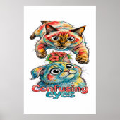 Kat Liefhebber Kat Grappige Siamese & Chartreux Ch Poster (Voorkant)