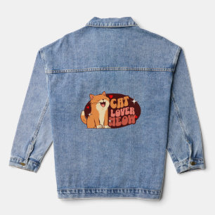 Kat Liefhebber Meow - oranje kat Denim Jacket