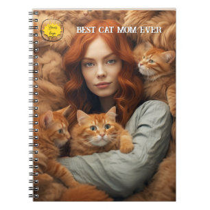 Kat liefhebber Moeder Foto oranje Notitieboek