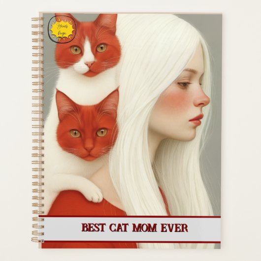 Kat liefhebber Moeder Foto rood Planner (Voorkant)