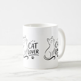 Kat Liefhebber – Schattige Minimalistische Kat Koffiemok