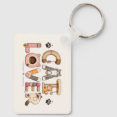 Kat Liefhebber Woord Kunst Sleutelhanger (Achterkant)