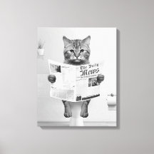 Kat Liefhebbers Badkamer Muur Kunst, Zwart en Wit 