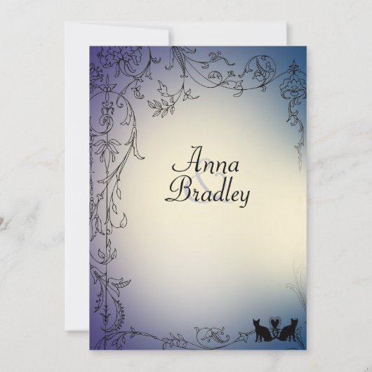 Kat Liefhebbers Bruiloft Uitnodiging (Achterkant)